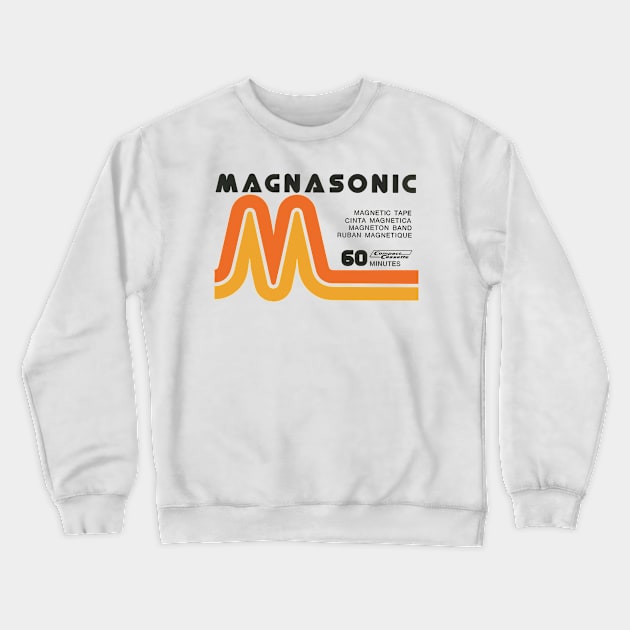 Magnasonic C60 Retro Cassette Tape Crewneck Sweatshirt by DrumRollDesigns